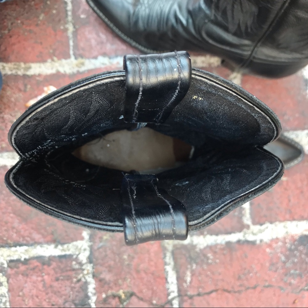Vintage 90s Black Leather Western Boots by Tony Lama - Size 6M - Picture 13 of 15
